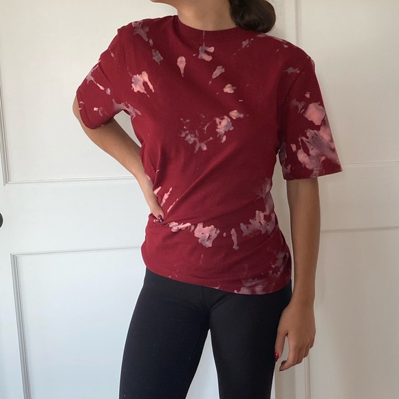 🆕Reverse Tie Dye, Custom Made Red, Purple T-shirt - Picture 5 of 8